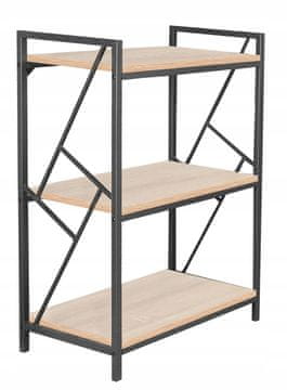 shumee NIZKA KNJIŽNA OMARA IZ HRASTOVE SONOMA ZA DNEVNO SOBO Furnitex 3 POLICE Furnitex