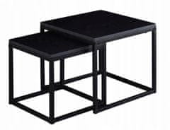 shumee Komplet klubskih mizic ČRNE 50 cm x 50 x 40 cm SKANDINAVSKE