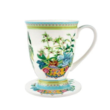 Maxwell & Williams Skodelica s podstavkom Jardin Orchid 300ml / porcelan, pluta