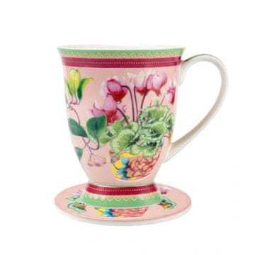 Maxwell & Williams Skodelica s podstavkom Jardin Cyclamen 300ml / porcelan, pluta