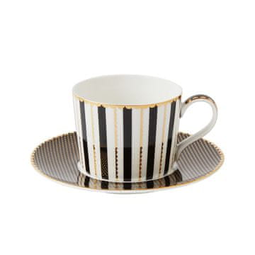 Maxwell & Williams Skodelica za čaj s podstavkom Regency 240ml / črna / porcelan