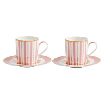 Maxwell & Williams Set skodelica za črno kavo Regency 100ml / roza / 2 kos / porcelan