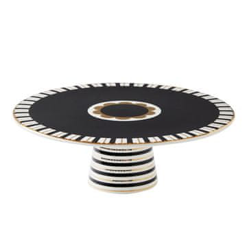 Maxwell & Williams Krožnik s podstavkom za torto Regency 28cm / črn / porcelan