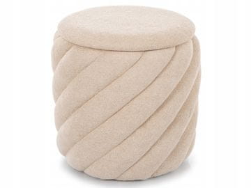 shumee Oblazinjena tabure s predalom za shranjevanje, odpiranje, Signal PELARO, bež oblazinjenje, 255