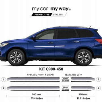 shumee Nissan Pathfinder - Kromirane zaščitne letve za vrata