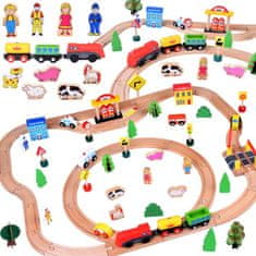 shumee Veliki KOMPLET lesenih figuric vlaka na baterije, 80 kosov ZA3573