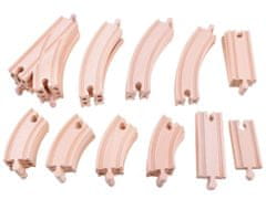 shumee Veliki KOMPLET lesenih figuric vlaka na baterije, 80 kosov ZA3573