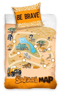 Carbotex Bombažna posteljnina 140x200 Živali iz safarija