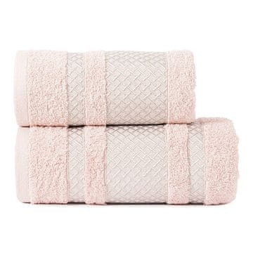 shumee Brisača Lionel pudrasto roza 50x90 s srebrnim robom markizeta