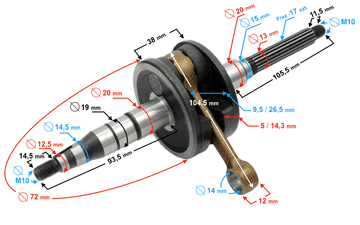 shumee Ročična gred SCOOTER 050 2T FALCON 17 freze
