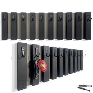 shumee Leseni obešalnik za ključe Lamele 60 cm črne barve