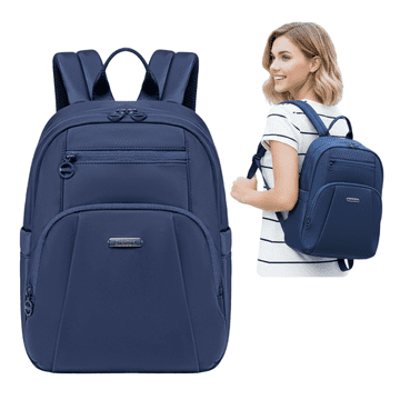 shumee Modri ženski mestni nahrbtnik, 9,3 l, vodoodporen in eleganten. Popoln za študij, službo in vsakodnevno uporabo. CHANTRIA CB770blue