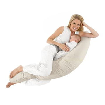 shumee Velika blazina za nosečnice iz žametnega kokona Boomerang za spanje na boku in dojenje - bež