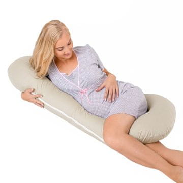 shumee Žametna nosečniška blazina tipa C za spanje na boku in dojenje - bež