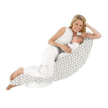 shumee Velika nosečniška blazina Croissant Cocoon Boomerang za spanje na boku in dojenje - Gray Hearts