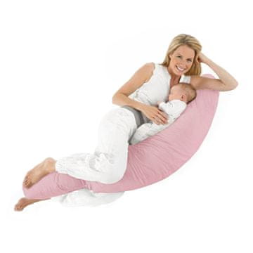 shumee Velika nosečniška blazina Velvet Cocoon Boomerang za spanje na boku in dojenje - roza