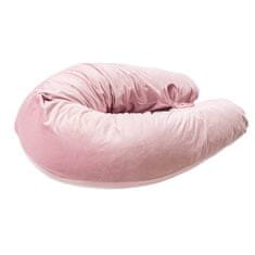 shumee Velika nosečniška blazina Velvet Cocoon Boomerang za spanje na boku in dojenje - roza
