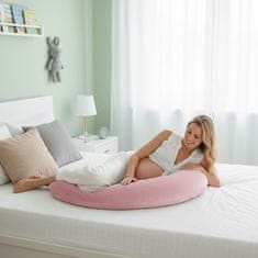 shumee Velika nosečniška blazina Velvet Cocoon Boomerang za spanje na boku in dojenje - roza