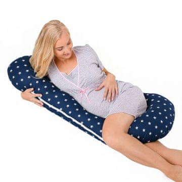 shumee Nosečniška blazina tipa C za spanje na boku in dojenje - mornarsko modre zvezdice
