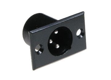 shumee XLR MIKROFONSKI VTIČ 3-PINSKI ČRNI ZA MONTAŽO V OHIŠJE