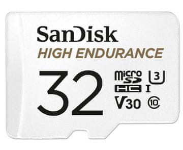 shumee Pomnilniška kartica Sandisk High Endurance za video nadzor MicroSDHC 32 GB 100 MB/s z SD adapterjem