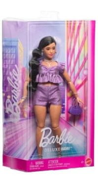 shumee Barbie Deluxe Style Punčka Vijolična majica in kratke hlače