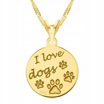 shumee Zlata ogrlica s psom I Love Dogs Dog Dog I Love Dogs SREBRO 925