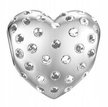 shumee Srebrni obeski v obliki srca s cirkoni Srce s cirkoni, kristali SREBRO 925