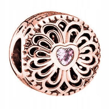 shumee Obeske pozlačena roža rožnato srce odprta roža SREBRO 925