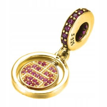 shumee Zlati obeski, rožnati cirkoni, ki visijo s kubičnim cirkonijem, dvojno 925 SREBRNO