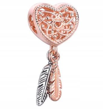 shumee Srce lovca sanj s perjem lovca sanj obeski iz srebra 925
