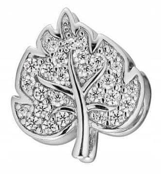 shumee Obeski iz srebrnih lističev, listi belih cirkonov s lističi cirkonov SREBRNO 925