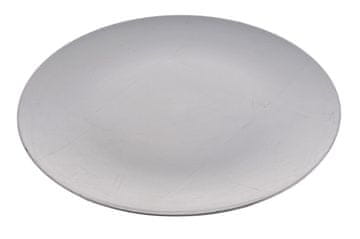 shumee Dekorativni pleksi steklo krožnik 22 cm SREBRNA | P0002-22_SLV