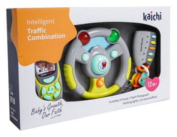 shumee Interaktivni set za voznike za otroke 3+: volan + daljinski upravljalnik s tipkami + telefon + zvoki in luči