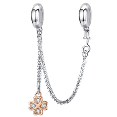 shumee Obeski za Pandora varnostno verižico Obeski z deteljico Obeski iz srebra 925 Trusky
