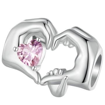 shumee Pandora obesek iz srebra 925, srce z rokami