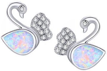 shumee Uhani z mavričnim labodom, srebro 925