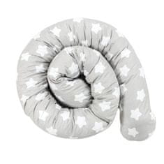 shumee Minky blazina za otroško posteljico na kolesih 200 cm - siva medenjakica