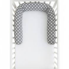 shumee Minky blazina za otroško posteljico na kolesih 200 cm - sive pike