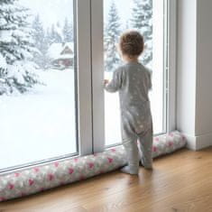 shumee Minky blazina za otroško posteljico na kolesih 200 cm - roza srčki