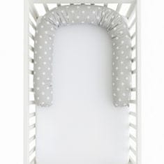 shumee Minky blazina za otroško posteljico na kolesih 200 cm - sive zvezdice