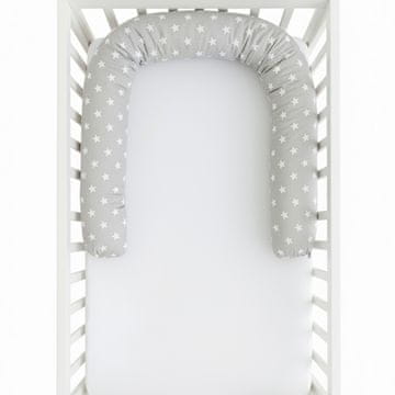 shumee Minky blazina za otroško posteljico na kolesih 200 cm - sive zvezdice