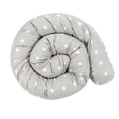 shumee Minky blazina za otroško posteljico na kolesih 200 cm - sive zvezdice