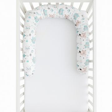 shumee Minky blazina za otroško posteljico na kolesih 200 cm - pastelne živali