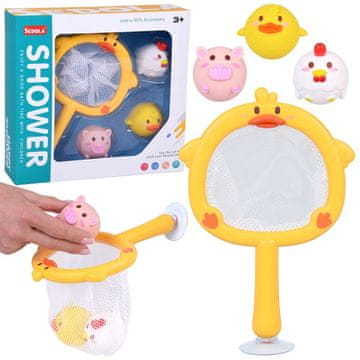 shumee Kopalne igrače RIBOLOV 3 gumijaste živali brez luknje + cedilo ZA5924