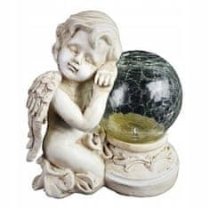 shumee Figurica sedečega angela varuha iz sončne sveče za vrt ali grob