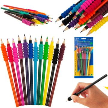 shumee 701801 BARVNI SVINČNIKI S PENASTIM ROČAJEM, KOMPLET 12 KOSOV