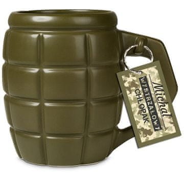 shumee Velika XXL skodelica za kavo in čaj 790 ml temno modra z zeleno zaponko