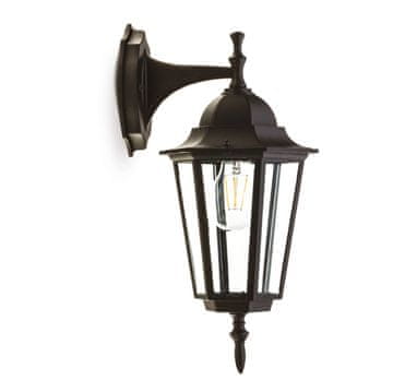 shumee Retro zunanja stenska svetilka, spodnja, črna, 1xE27 50W, LO4102 IP54, Kobi