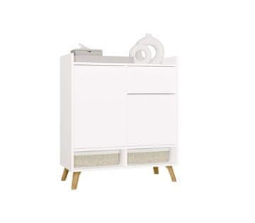 shumee KOMODA COLIN Z PREDALI, 2 VRATA, 1 PREDAL, POLICE ZA DNEVNO SOBO, 80x92x35 CM, BELA